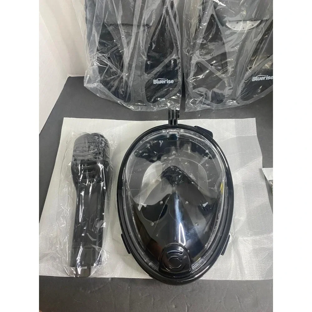 Full Face Snorkeling Mask Anti Leak Portable Under Water Diving‎ Swimming Black